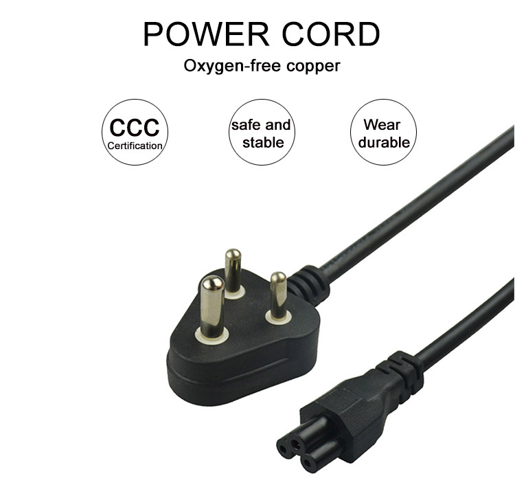 1.5mm C19 India 3 Prong Computer Power Cord South Africa Power Cable