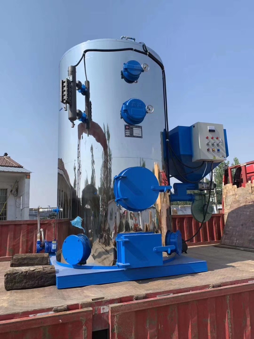 Industrial Biomass Vertical Steam Boiler Biomass Pellet Steam Generator For Beer Industry 200kgs