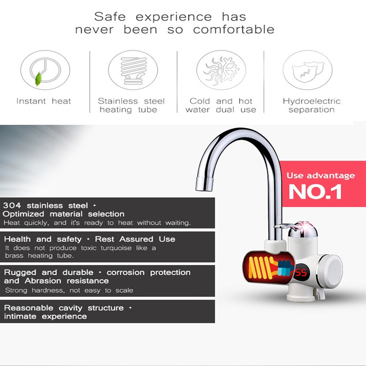220V Automatic Hot Water Tap ABS High Temperature Resistance Electric Hand Wash Tap