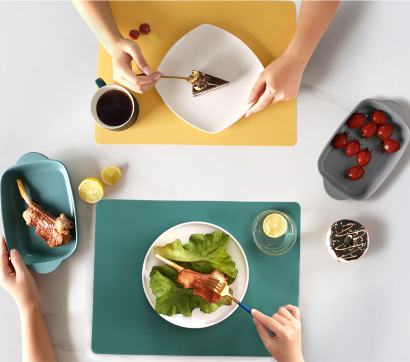 Flexible BPA Free Placemats Custom Print Heat Resistant Silicone Mats For Baby Feeding