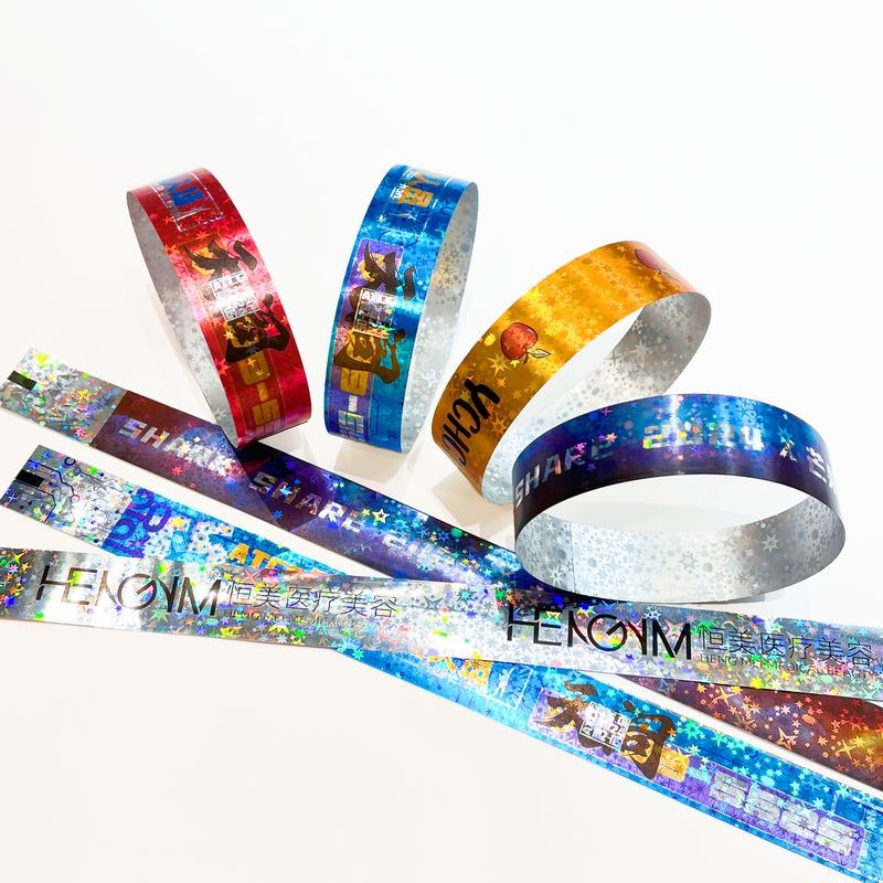 Security Tyvek Paper Wristbands With Custom Logo Printing And Sequential Numbering