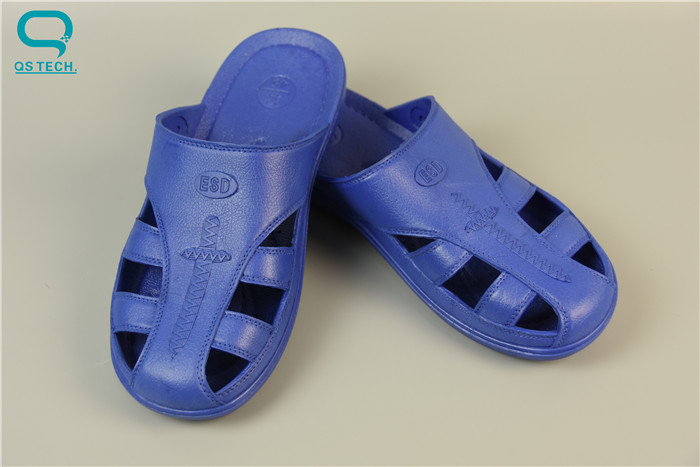 Black Blank ESD Cleanroom Shoes Rubber Anti Static Slippers For Men Women