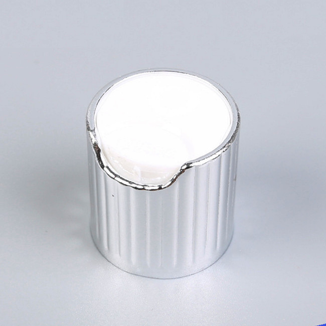 FDA REACH 24/410 Ribbed Aluminium Shampoo Bottle Cap Shiny Silver