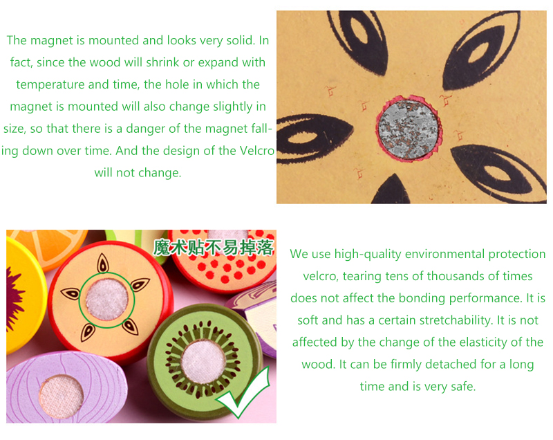 Cooking Props 5.5cm Wooden Role Play Food Magnetic Fruit Toys