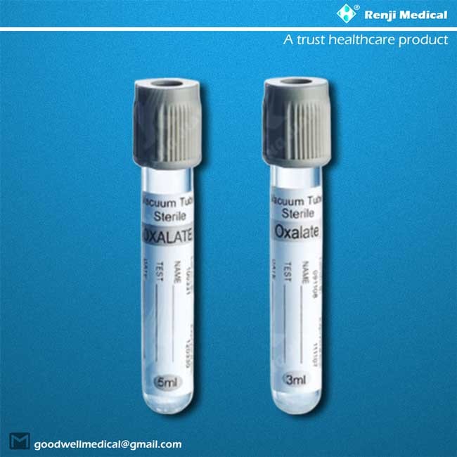 Renji Disposable Vacuum Blood Collection Tube , 3min Glucose Test Tube
