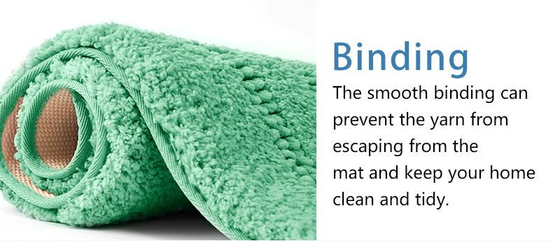 Soft Loop Pile Terry Microfiber Chenille Bath Mat Anti Slip Non Shedding