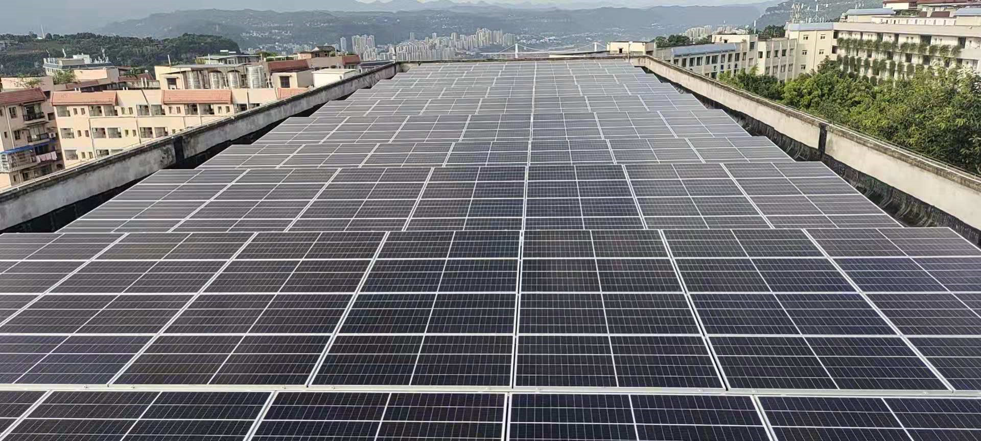 Aluminum Frameless Flat Roof Solar Mounting System , Commercial Ballast Mounting System