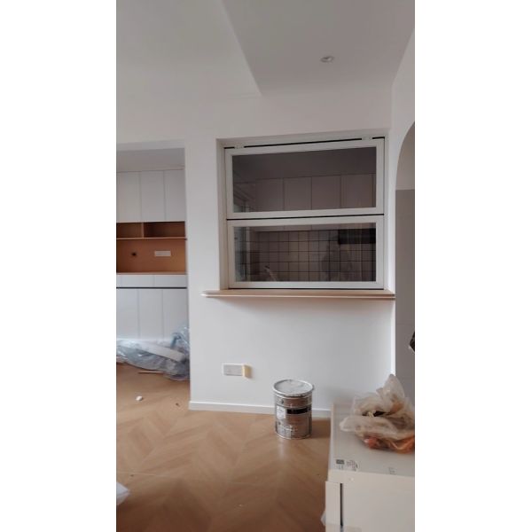 Fruit Tree Facing Folding Window Configuration Framing Blossom Seasons and Harvest Views from Kitchen Sinks