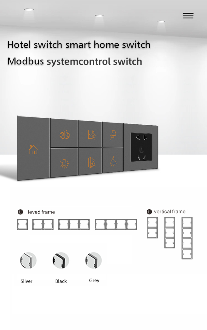 Champagne 4 Button Modbus Wall Switch For Hotel / Home / Villa