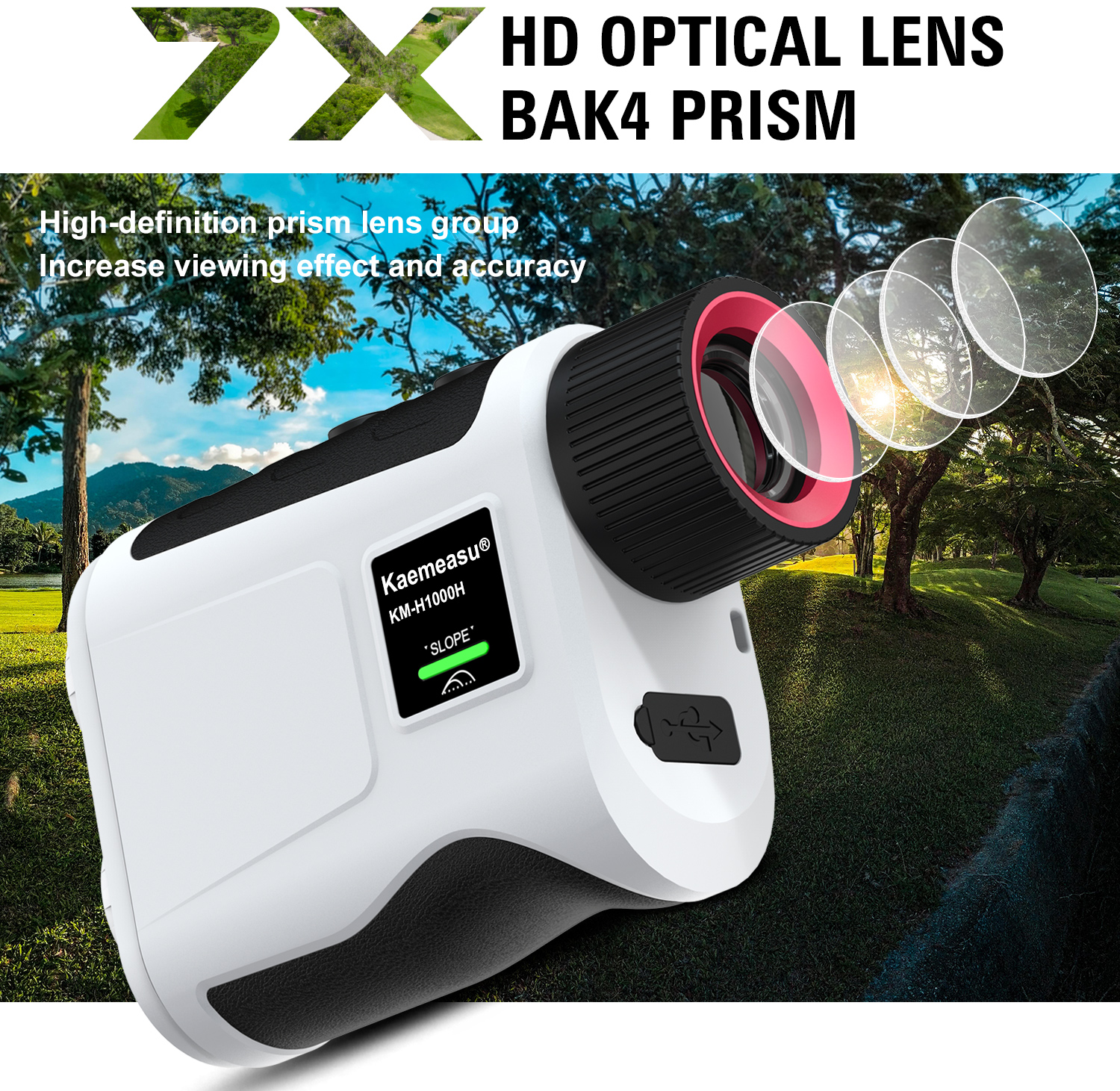 H Laser Distance Meter Slope Scope Laser Distance Meter Telescope Handheld Measure Level Calculate for Golf