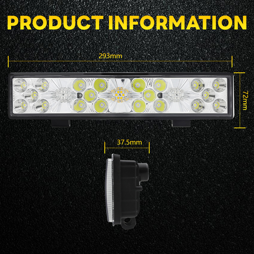 Aluminum 30cm 3 Color Flash Illumination 80V Offroad 4x4 Work Lights