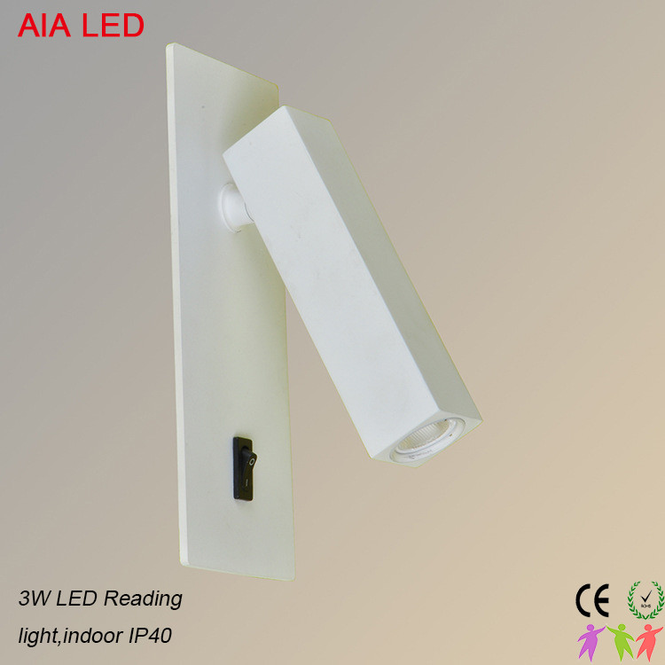 White touch switch dimming modern bedside wall lamp/led reading light headboard wall light for bedroom