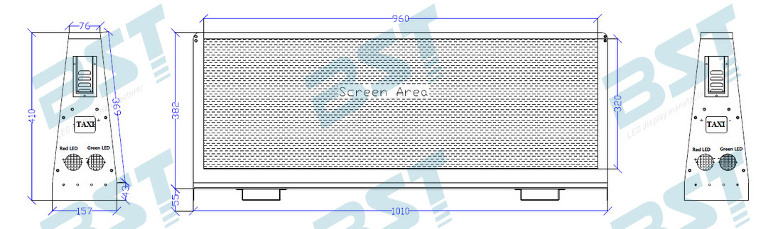 Commercial Taxi Rooftop Advertising Led Display 40000dots/Sqm , High Brightness