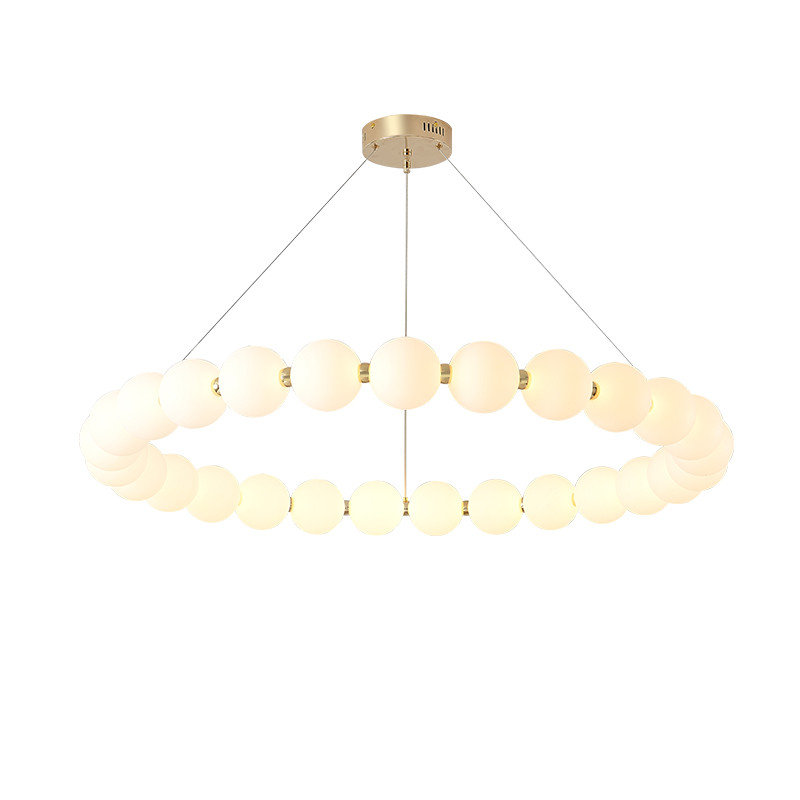LED Energy Saving Glass Pendant Lamps Dining Room Restaurant Chandelier 25-30M2