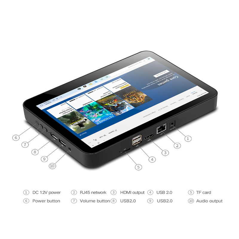 Wall Mount Touchscreen 8" Windows Tablet With RJ45 Self Kiosk
