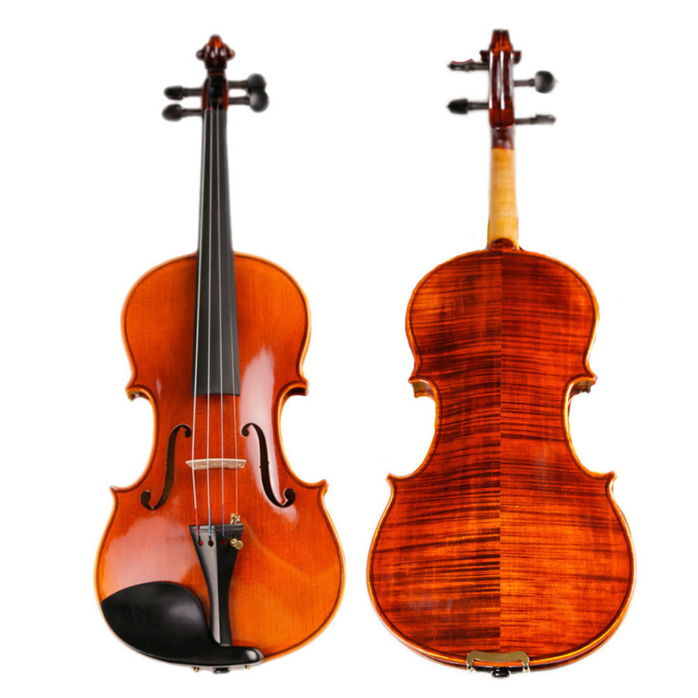 Professional golden yellow natural flame maple handmade violin VA-303 caterina middle grade Handmade violin
