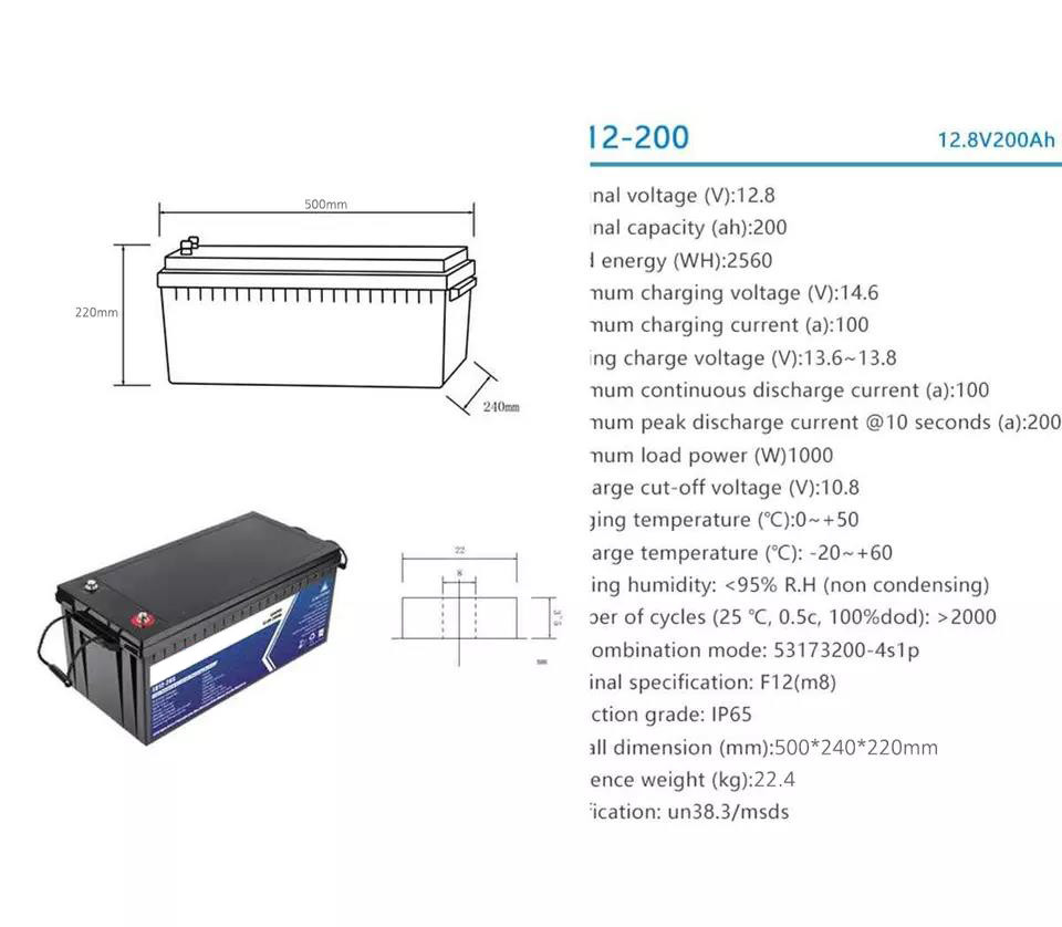 MSD Rechargeable Lithium Ion Batteries 12v 200ah Solar Lifepo4 Battery