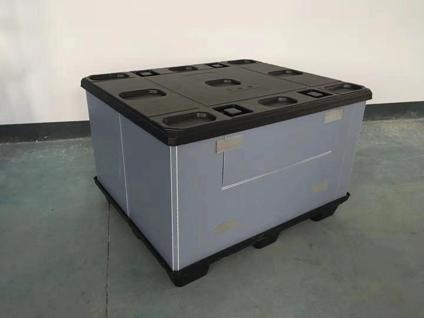Automotive battery packaging Logistic stackable storage recycle plastic pallet box with lid vehicle packaging
