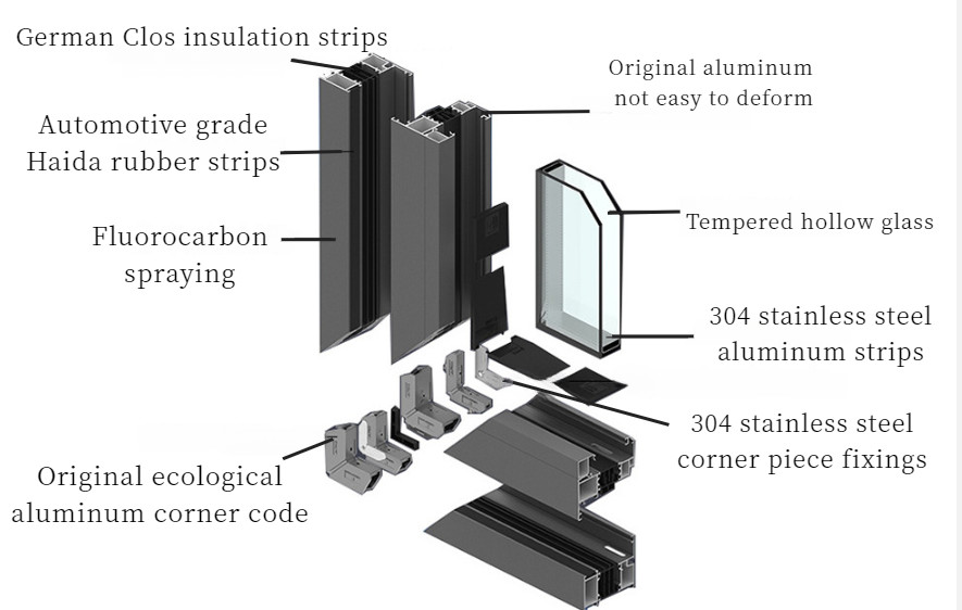Modern Minimalist Style Casement Window With Hidden Screen Easy To Remove And Clean