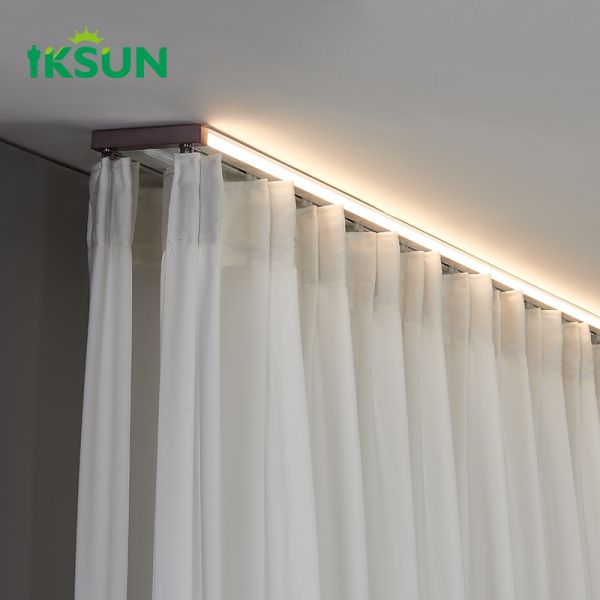 New Design Ceiling Mounted Curtains Track With LED Lighting Light Track Kit For Outdoor Room Divider