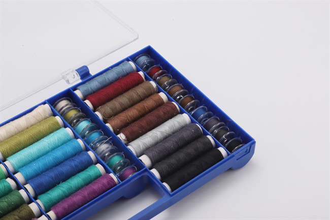 Sewing Thread Box Kit storage 64 Colors Polyester 32 PCS Sewing Thread Spools and 32 PCS Prewound Bobbins Color