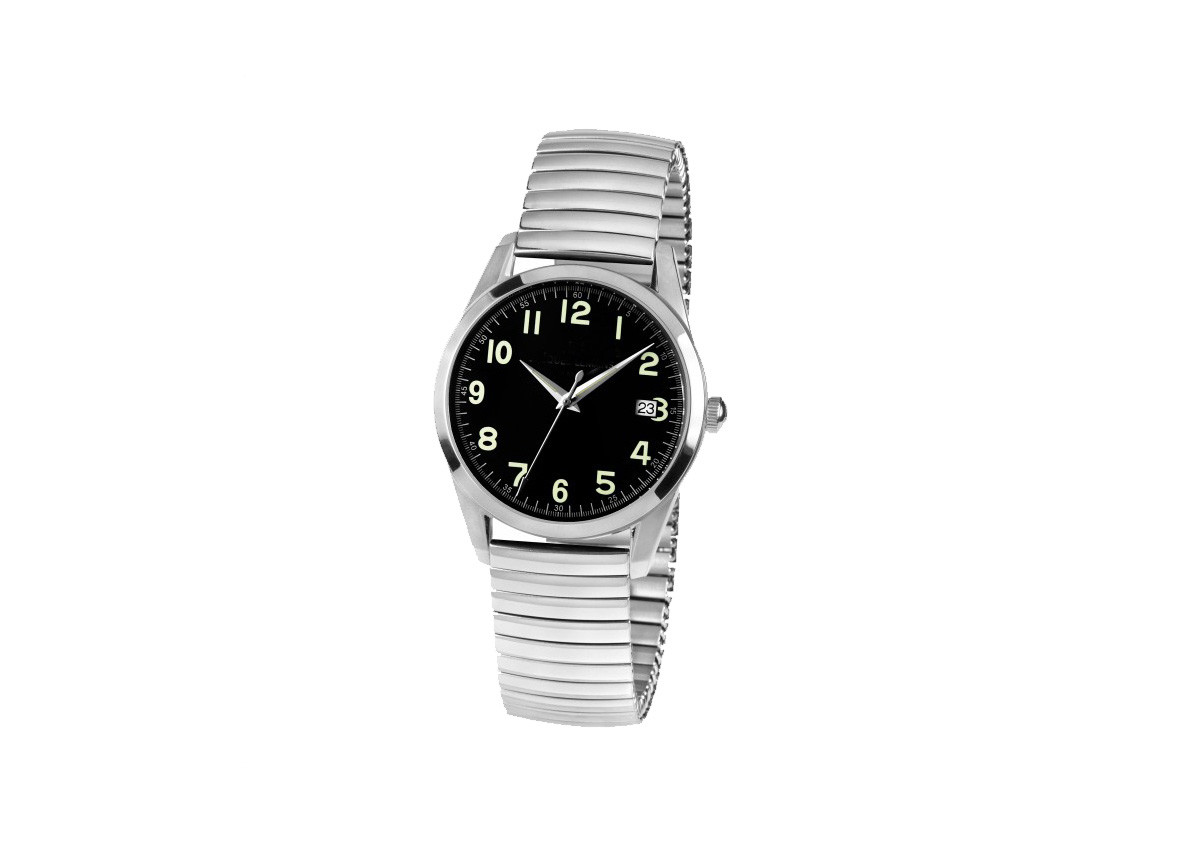 Black Customized Quartz Stainless Steel Watch High End Printed Number Mark