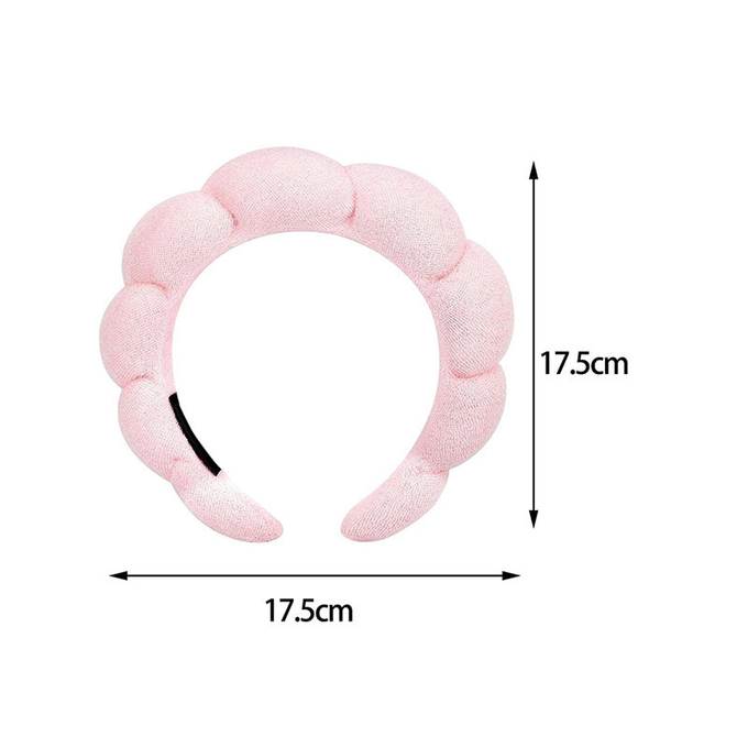 Spa Headband for Women Sponge Puffy Makeup Headband Spa Headband Terry Towel Cloth Fabric Head Band Yoga Washing Face