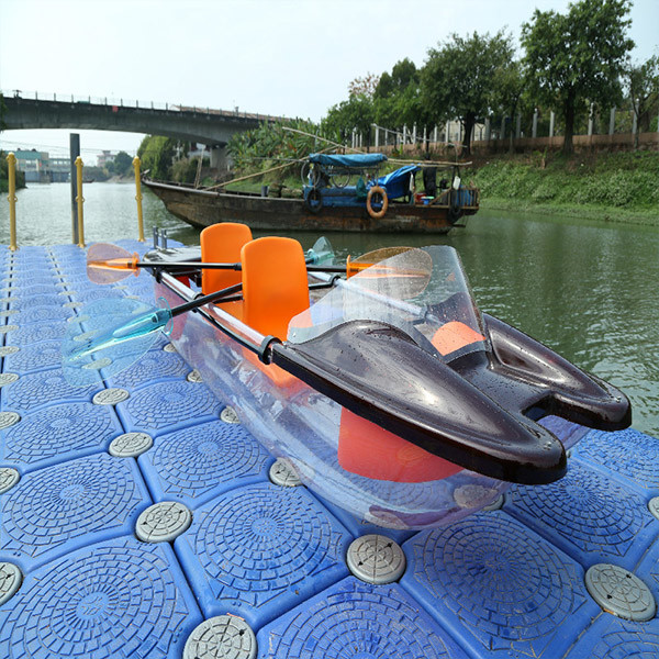 PC Floor Clear Boat Kayaking With Bottom / Surf Ski Kayak For Water Recreation