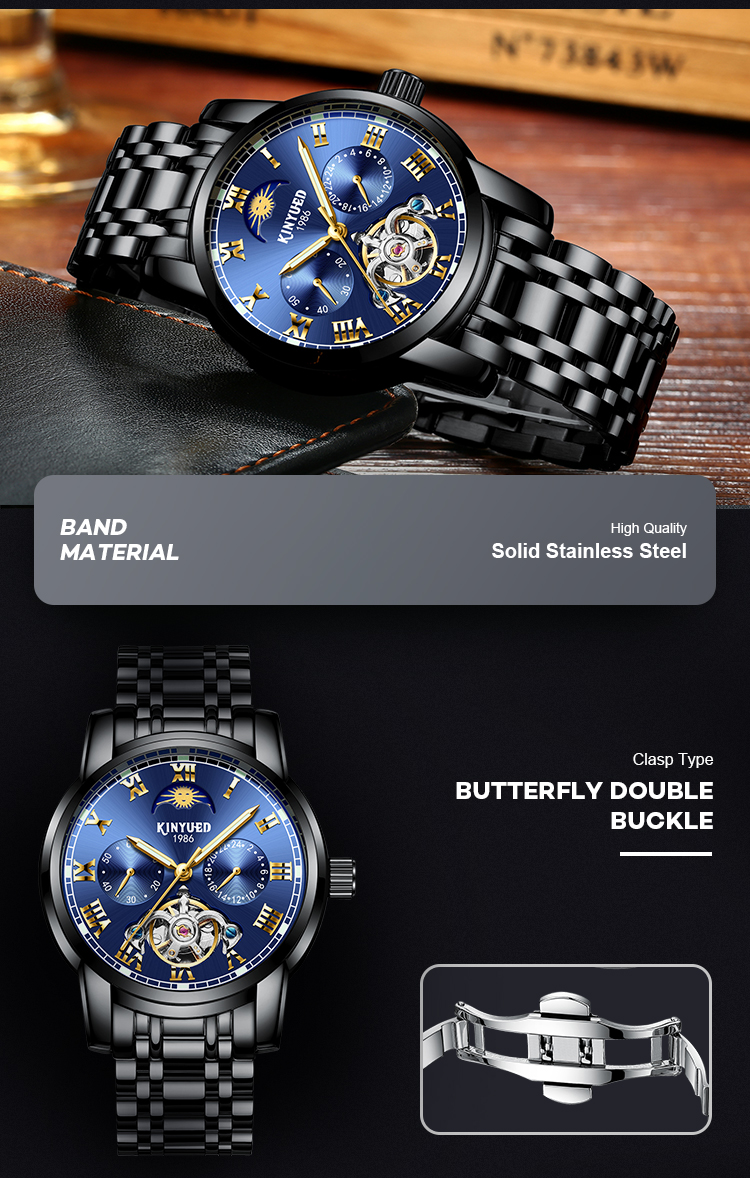 Analog Pointer Tourbillon Mechanical Watch Mens Mechanical Watches
