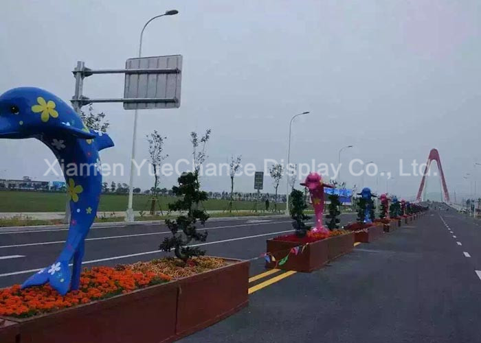 OEM / ODM Decorative Dolphin Sculpture , Life Size Outdoor Statues Weatherproof