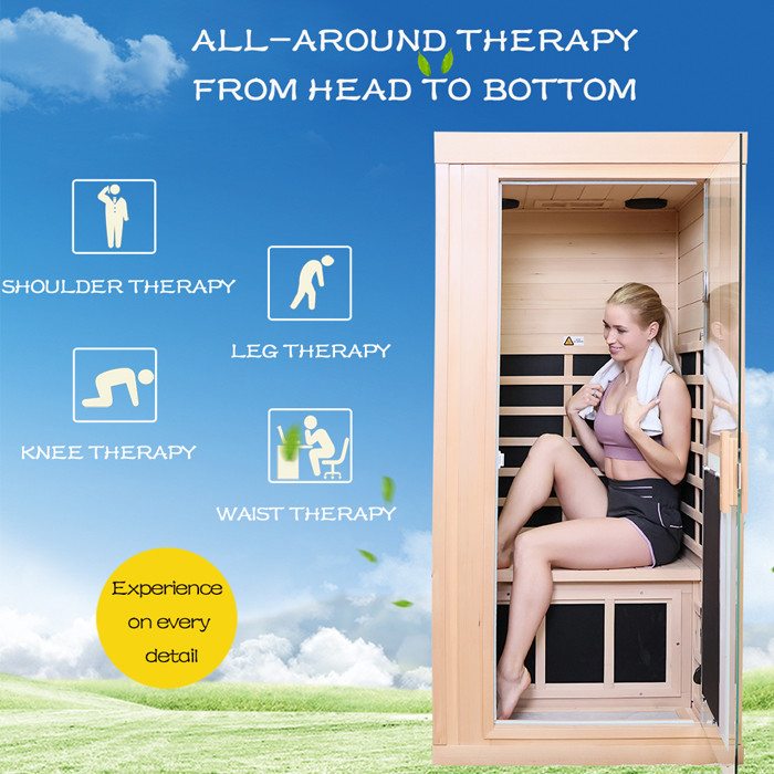 Wood Infrared Sauna Room One Person For Rejuvenation Infrared Therapy