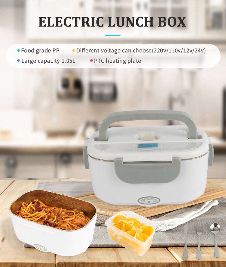 FCC Electric Lunch Boxes 40W Portable Heating Food Warmer Lunch Box
