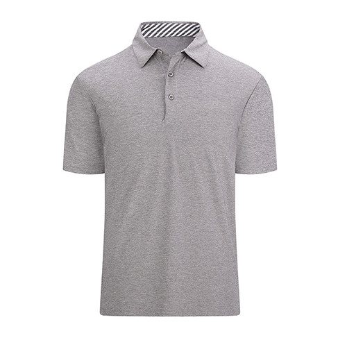 Business Leisure OEM T Shirts Gray Lapel Polo Work Shirts With Company Logo