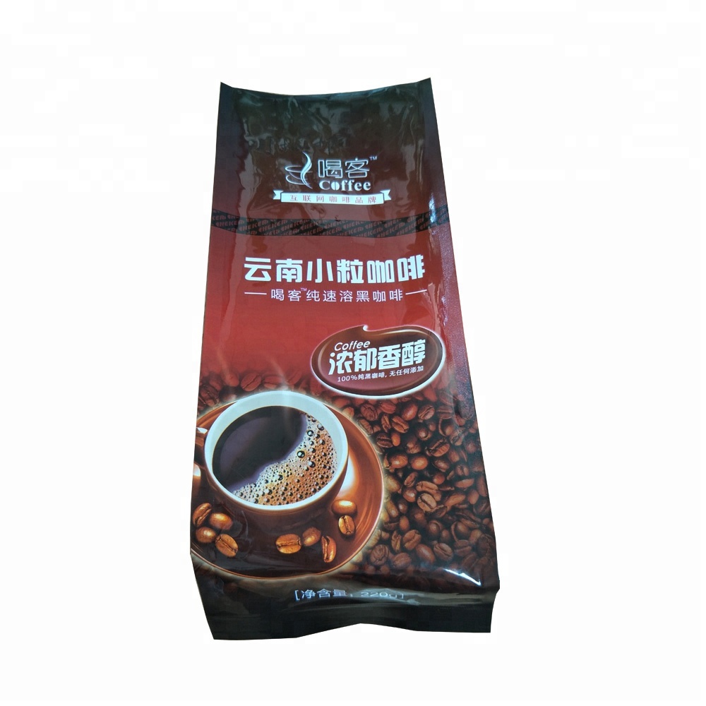 Flat Bottom Clear Zipper Pouch Gusset Bag Stand Up For Coffee Chocolate