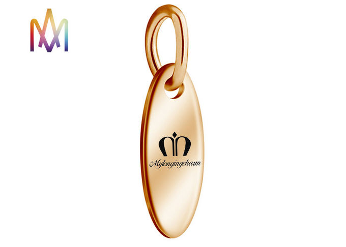 SS304 Oval Dangle Plated Custom Engraving Charms