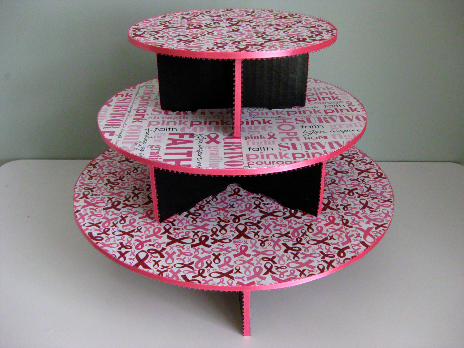 Patterned Decorative Cupcake Stands , Commercial Disposable Cupcake Tier Stand