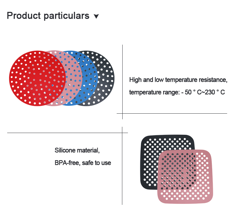 Food Grade Silicone Air Fryer Baking Mat Nonstick Multi Color
