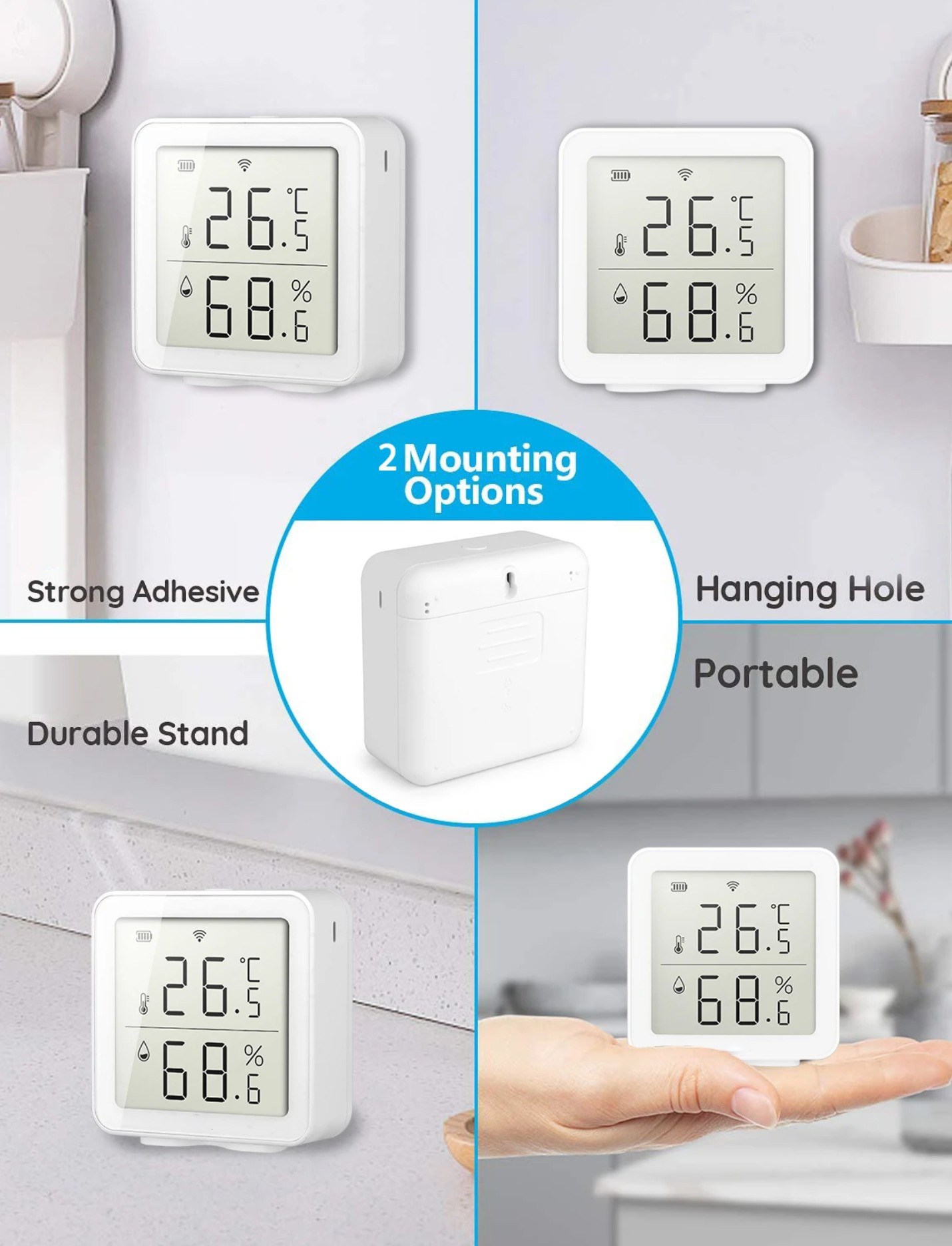 Tuya Wifi Temperature&Humidity Sensor Work With Alexa Indoor Hygrometer Thermometer lcd Display Intelligent Linkage For