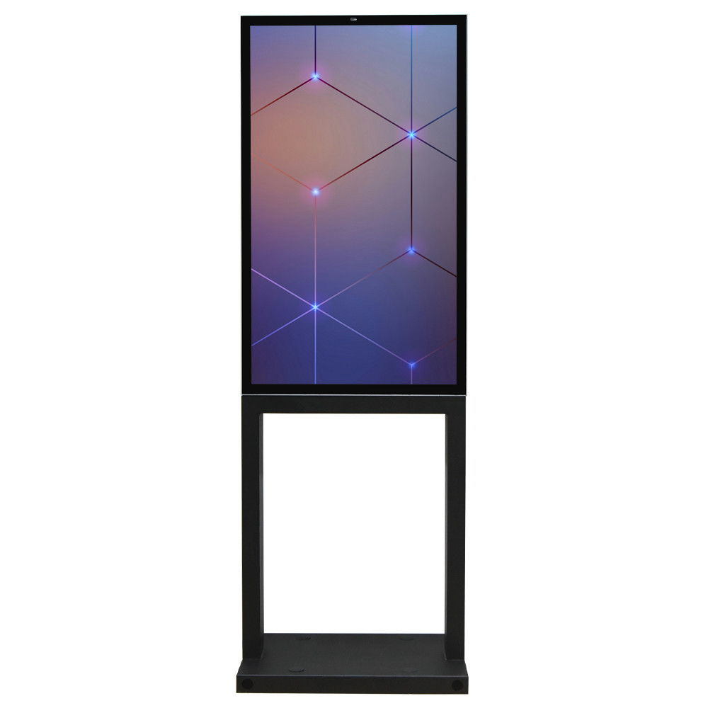 2K Outdoor LCD Advertising Display , 32'' Floor Standing Touch Screen Kiosk 2000 nits