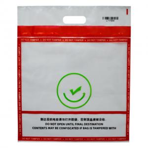 Buy cheap Clear Tamper Evident Bag Security Tamper Proof Bags With Die Cut Handle product