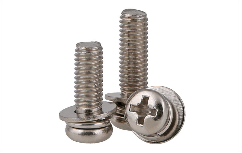 Stainless Steel Pan Head Screws with Flat and Split Lock Washer Pan Head SEMS Screws