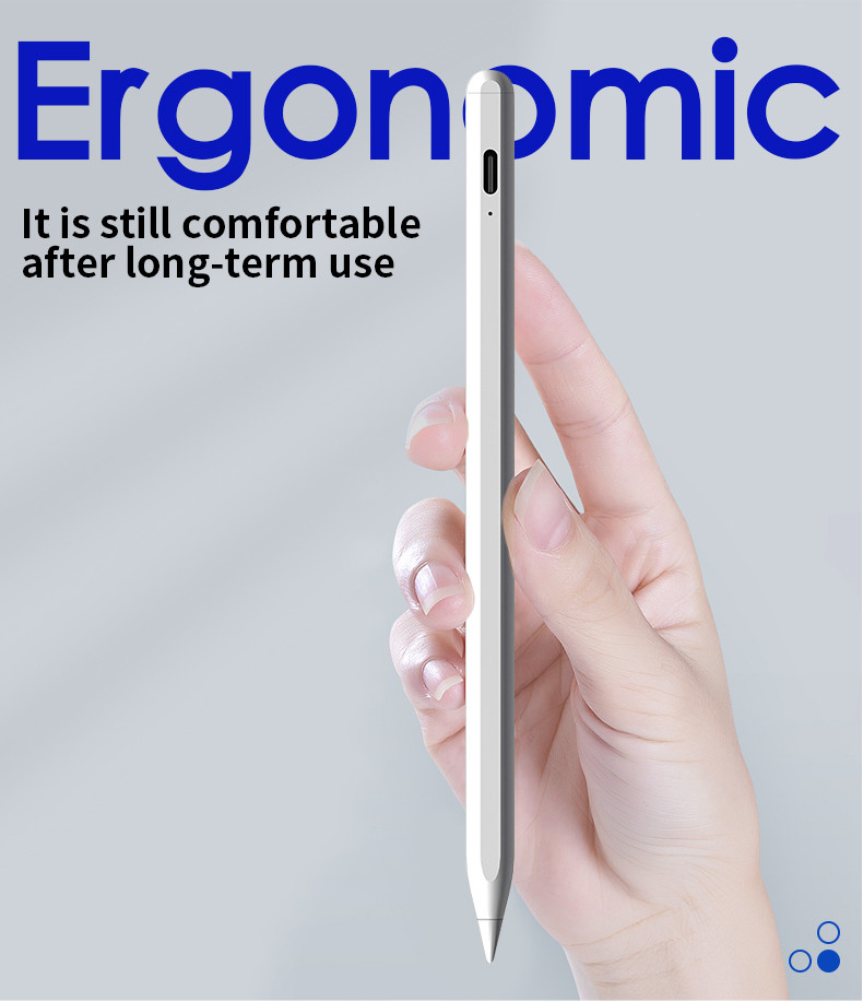 White Aluminum Active Universal Touch Pen With 6mm Tip Diameter