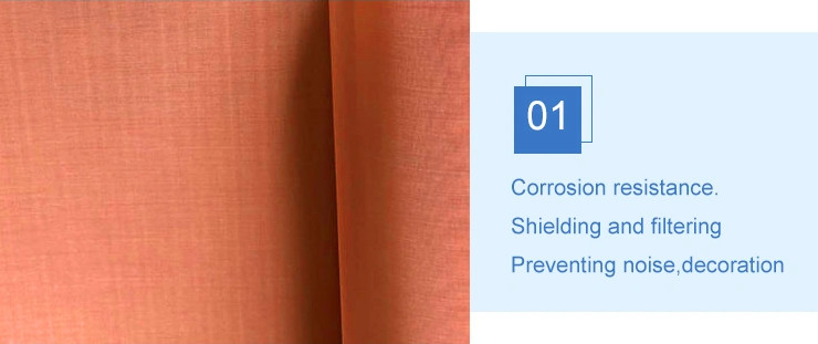 99.8% 100 Mesh Copper Wire Mesh / Fabric 1m Width Non Magnetic