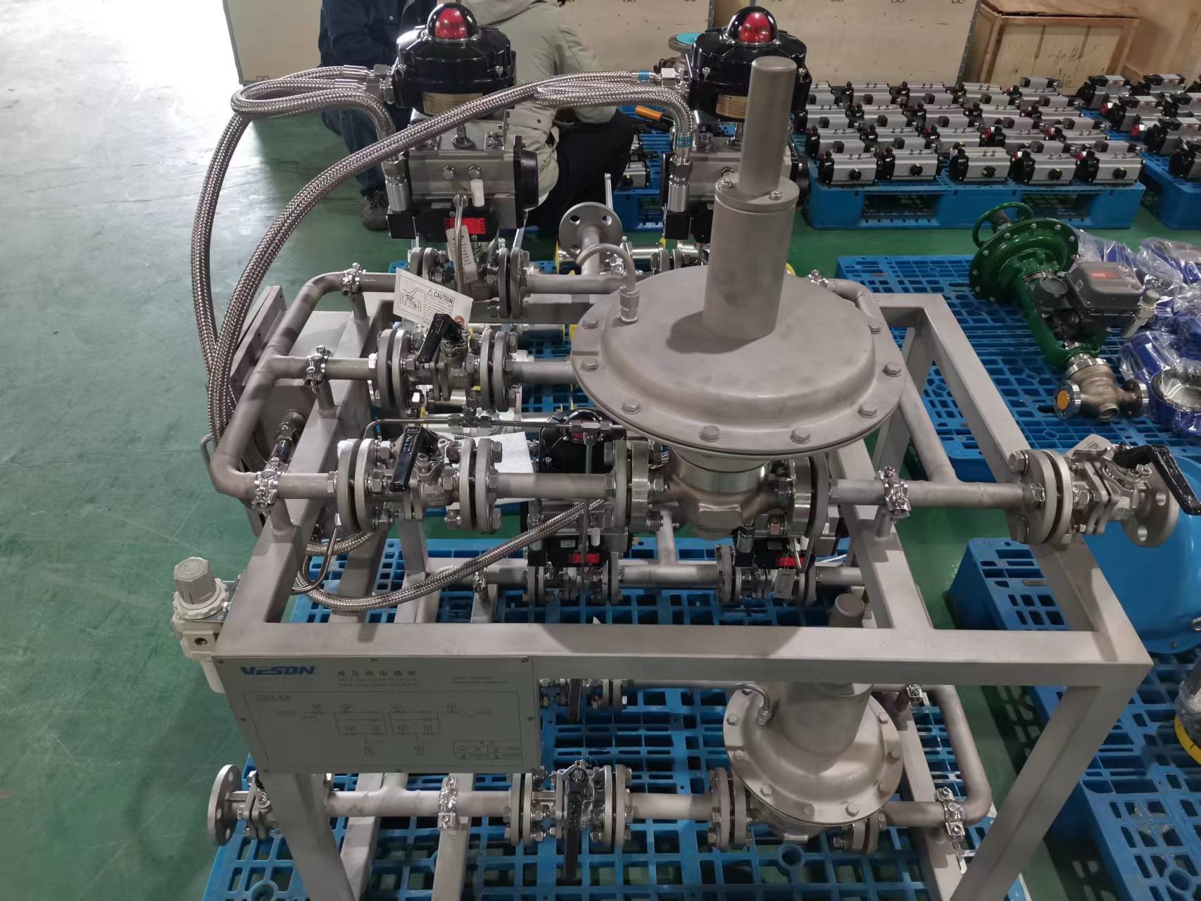 Skid Mounted Custom Automated Machines Air Preparation Regulating Valves Manifolds