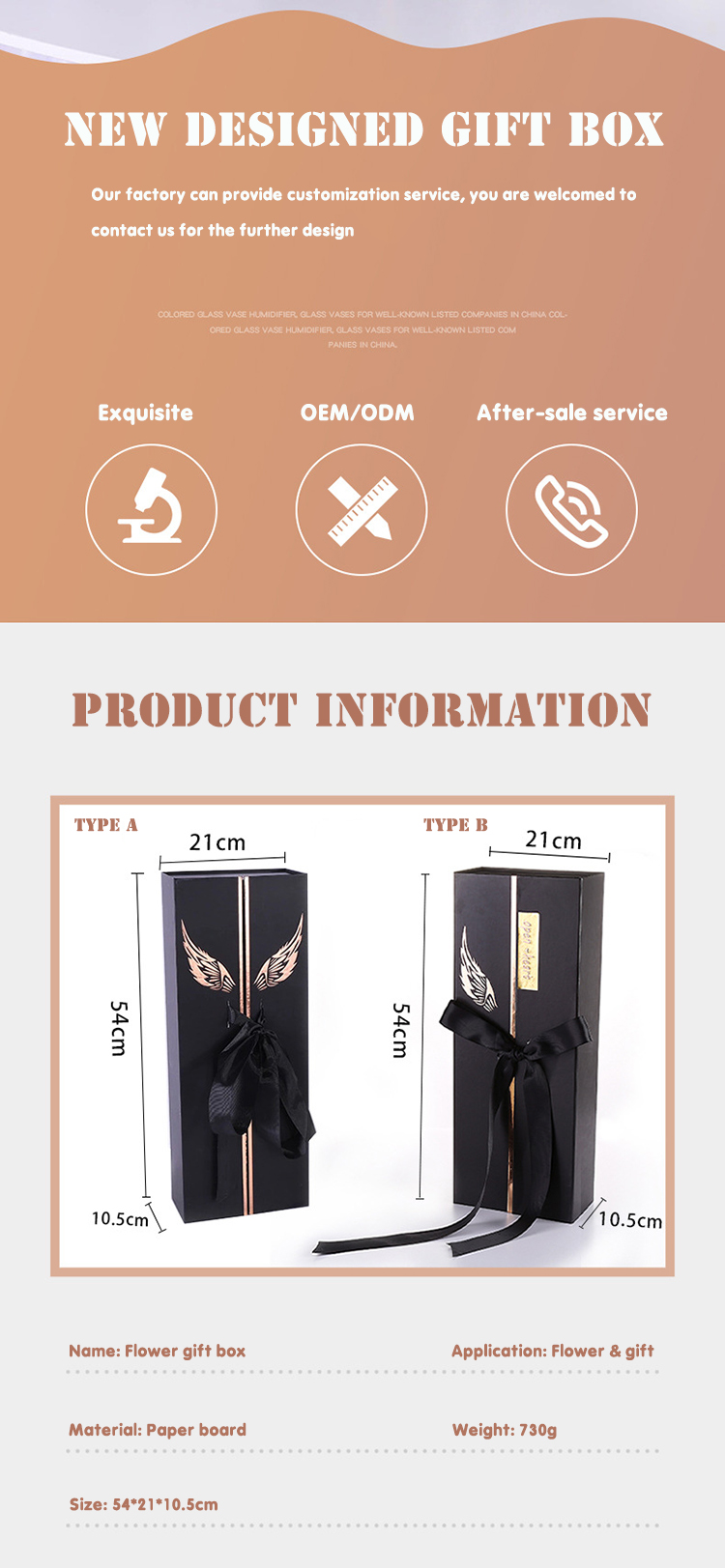 Black Square Cardboard Foldable Luxury Flower Gift Box Flower Packaging Box Paper Flower Box