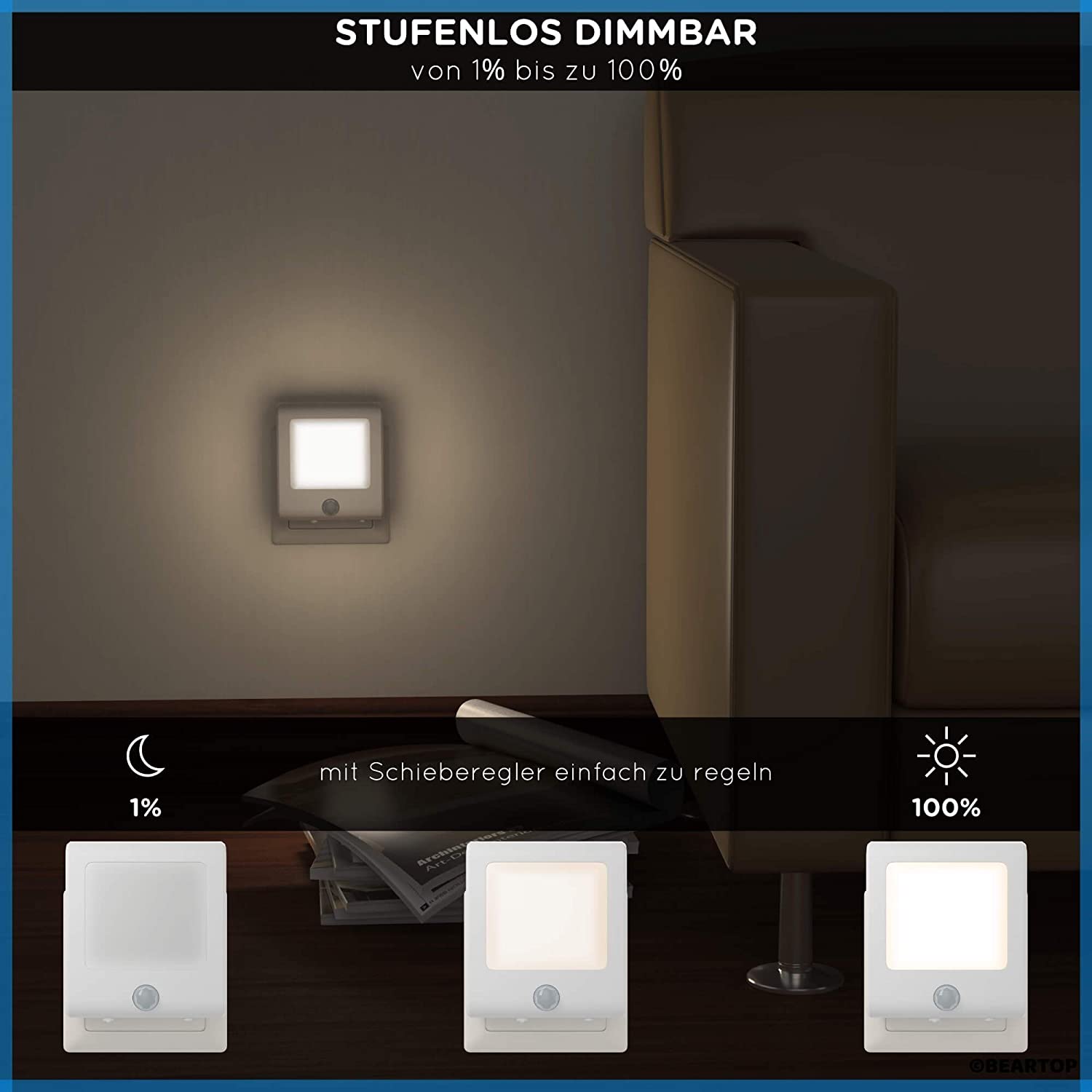 Dusk to Dawn Brightness Adjustable Plug in Motion Sensor LED Night Light