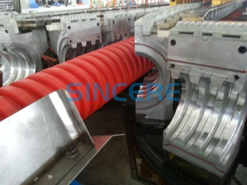 PE PVC Double Wall Corrugated Pipe Extrusion Line Extruder Forming Machine