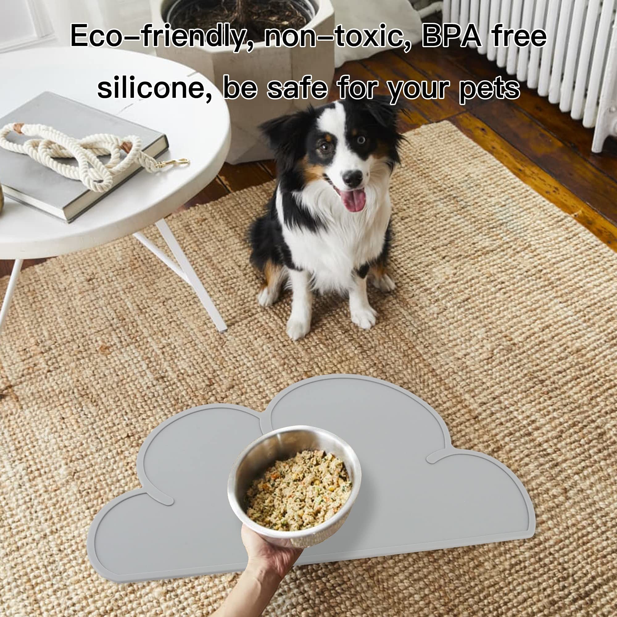 Silicone Pet Feeding Food Mat Dog Cat Placemat Mat With Raised Edge Anti-Slip Waterproof Pet Bowl Mats Pet Food Tray