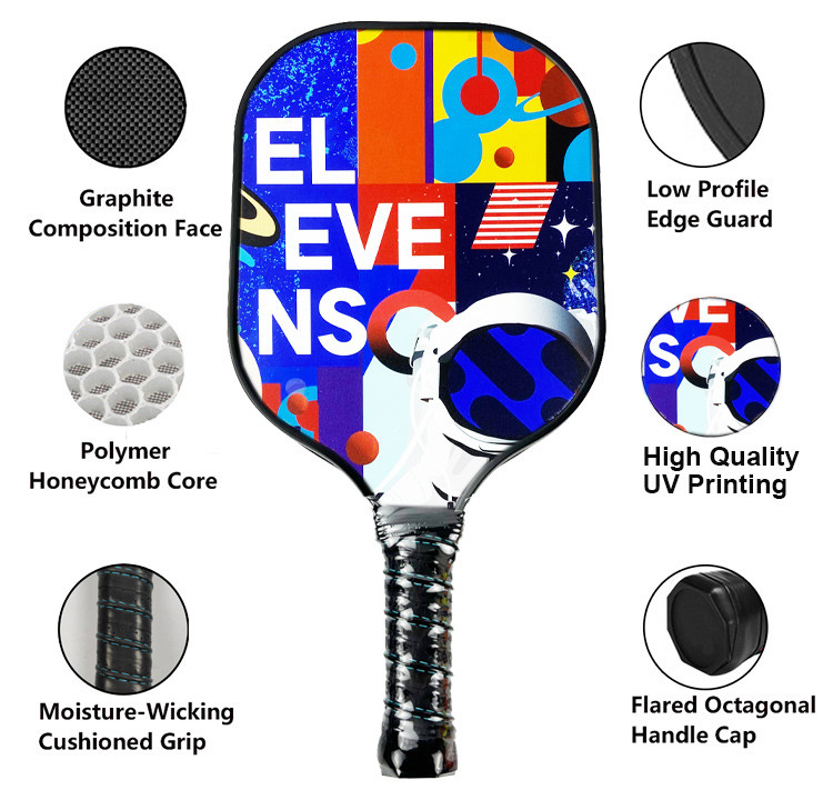 Full Carbon Racket Pickle Ball Paddle Set Padel With Pp Honeycomb Core 1.4cm