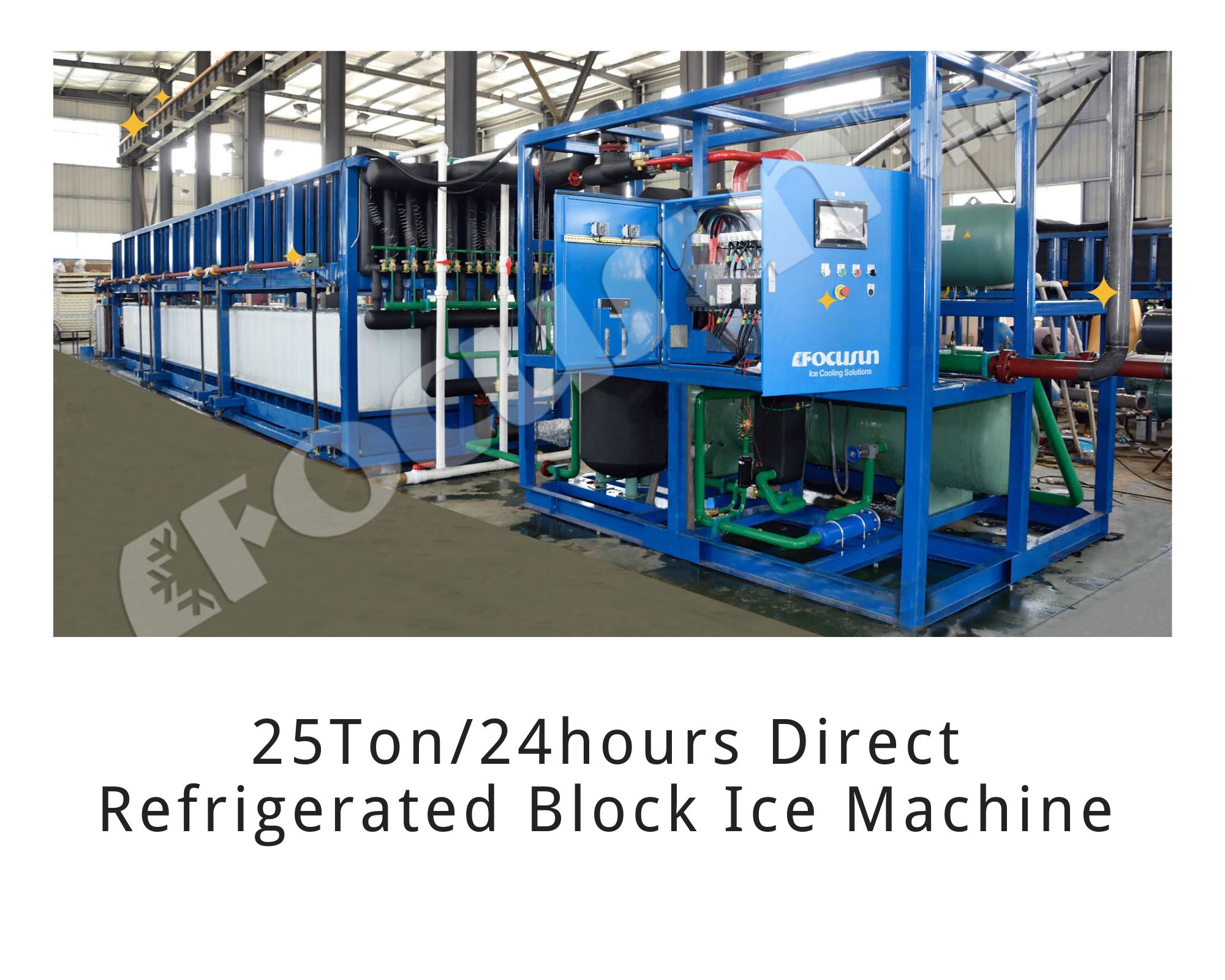 25T/24H Large Industrial Direct Cooling Block Ice Machine for Selling Ice and Ice Plant